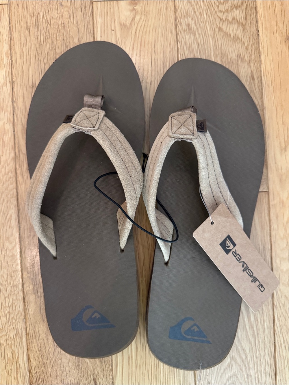 Quiksilver Taupe Footbed with Beige Strap Flip Flops